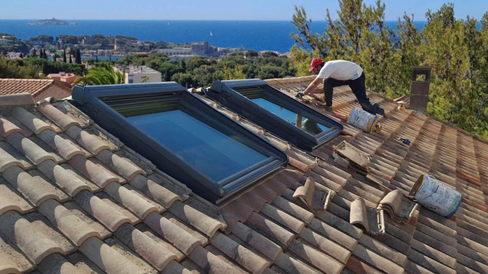 Pose de fenêtres de toit (Velux)
